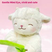 MINISO名创优品暖羊羊系列暖白小羊毛绒公仔（手捧郁金香款），柔软的绒毛温柔如云朵，暖白配色搭配温馨滤镜，超感人的闭眼笑容。（1个） - 白色 - 查看 4