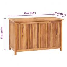 vidaXL Storage Box Warm Brown Wood 35.4 X 19.7 X 22.8 In Storage Box Rectangular Rustic Durable Wooden Storage Box Teak Wood Storage Outdoor Storage Box - Brown - View 2