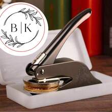 1pc Customized Wedding Embosser, Personalized Letter Combination And Initial Embosser, Can Customize Any Logo, Metal Stamp For Business Office Anniversary Gift, Monogram Seal - Multicolor - View 25