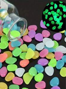 1000pcs Glow In The Dark Rocks, Solar Powered Outdoor Garden Path Stones, Luminous Pebbles, Suitable For Yard Path Decor, Landscape Lighting, Vase Filler (50/300/500pcs)