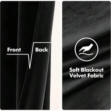 2 Panels Blackout Curtains Solid Soft Grommet Mustard Yellow Thermal Insulated Soundproof Room Darkening Curtains/Drapes/Panels Fall Living Room Bedroom 52 X 90 Inch - 黑色 - 查看 4