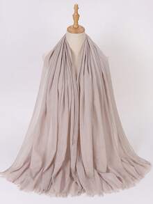 1 chiếc khăn choàng hijab modal dài mềm mại, nhẹ, màu trơn cỡ lớn dành cho nữ, mùa thu/đông - Nhiều màu - Xem 22