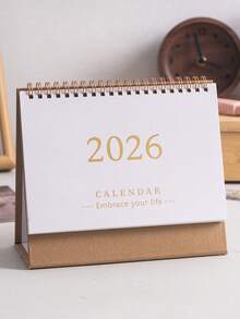 1PC 2025-2026.12 Desk Calendar Daily Plan Memo English Calendar Desktop Small Objects School Supplies