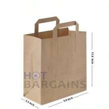 HOT BARGAINS 50 X Brown Paper Bags With Handles | Takeaway Carriers - Brown - View 7