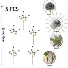 1pc 5 Flower Dandelion Artificial Flowers, Autumn Colors, Decoration For Living Room, Dining Table Floral Arrangement, Valentine Day, Gift Gifts Birthday Graduation