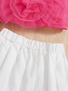 Set di gonne plissettate alla moda per ragazze, design elegante e casual per l'estate, top corto senza maniche + minigonna plissettata bianca, 2 pezzi