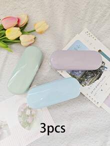 1pc Solid Color Plastic Sunglasses Case, Waterproof Korean Style Eyeglass Frame, Cute Candy Color Glasses Box, Perfect Gift For Gender Reveal Party, Birthday, Wedding, Party, Ideal For Coworkers, Friends And Family, Back To School Essential