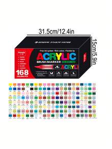 288 Colour Acrylic Marker Set, Soft Tip With Automatic Ink Control System, Strong Coverage For Doodling And Colouring, Suitable For Artists, DIY Crafts, Canvas, Wood, Glass, Rocks And Fabrics, Great For Back To School!