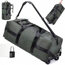 Travel Bag With Wheels, Waterproof, 3-In-1 Travel Backpack, Airplane Cabin, Travel Handbag With Combination Lock, 80 L, XL, Large Luggage Bag, 78 X 33 X 32 Cm, Suitcase For Women And Men