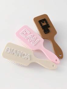 1pc Personalized Name Engraved Anti-Static Solid Color Hair Comb, Gift For Her, Mom, Bridesmaid, Birthday, Party, Anniversary Christmas Beauty Accessories - Multicolor - View 5