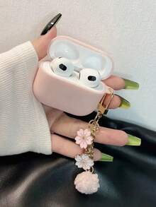 Compatible With Airpods Pro 2 / 3rd Generation - 1pc Silicone Protective Earphone Case - 粉色 - 查看 7