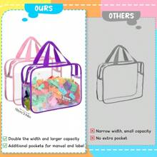 1pc Extra Large/Large Reusable Transparent PVC Diaper Storage Bag, Waterproof Zipper Bag For Diapers, Toys, Building Blocks, Puzzles, Children's Books, Cloth Diapers And Other Items (9 Colors, No Stickers)