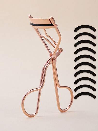 1 pieza Rizador de pestañas dorado con almohadilla de silicona, 1 pieza Rizador de pestañas de acero inoxidable, con forma duradera, amigable con las pestañas, levantamiento de ojos, adecuado para mujeres, maquillaje, barato, decoración de habitaciones, tocador, viaje, dormitorio, accesorios de maquillaje, rizador de pestañas, barato, rellenos de calcetines, maquillaje, herramientas de maquillaje, cosas baratas, regalos, regalos para mujeres, regalos de Navidad, sorteos, viaje, cosas baratas, artículos esenciales de viaje