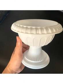 5个装白色小花盆塑料材质简洁大方的多肉植物适合室内办公室使用打造属于自己的风格 - 白色 - 查看 3