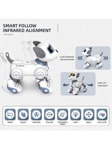 电子宠物遥控狗（3色） - 智能声控机械玩具，儿童玩伴，完美的节日/圣诞节/生日/新年/万圣节/复活节礼物