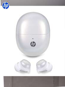 HP 新款无线耳塞，具有优质音质 5.防水等级 IPX4,4 自动配对耳塞，播放时间长达 28 小时，轻巧的无线耳机带麦克风，兼容 Android，游戏耳机和扬声器，麦克风，节日礼物情人节礼物 - 白色 - 查看 1