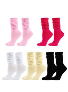 10双女士加厚保暖过膝袜，四季皆宜，Y2K风格，舒适保暖