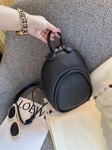 Backpack Ladies Simple Travel School Bag Small Bag - 黑色 - 查看 2