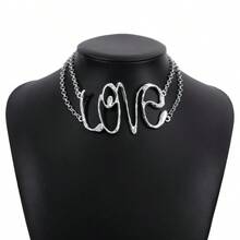 Minimalist Personality Exaggerated Letter Cool Chic Necklace Retro Fashionable Temperament Hip-Hop Style Necklace ,Breakable, Handle With Care - aMORe金色 - 查看 8