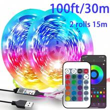 NBBUFF LED Strip Light - USB RGB Ribbon With TV LED Backlight, Synchronized Color-Changing Glowing LED Lights. Features 24-Key APP Control For Decorative Night Lighting In Homes, Bedrooms, Christmas Parties, And Holiday Wall Decor. - 24key Remote+APP Control - View 12