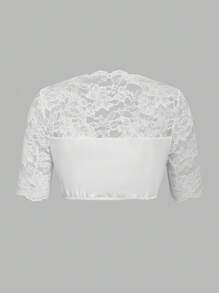 ii Women's Bavarian Oktoberfest Costume Traditional Dirndl Lace Blouse Short Sleeve V Neck Classic Tops, Halloween - White - View 4