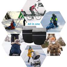 Baby Stroller Warm Gloves, Outdoor Stroller Anti-Freeze Anti-Cold Anti-Wind Cover, Winter Umbrella Stroller Waterproof Warm Handguards