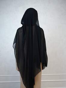 1 chiếc khăn choàng hijab modal dài mềm mại, nhẹ, màu trơn cỡ lớn dành cho nữ, mùa thu/đông - Nhiều màu - Xem 4