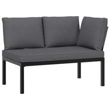 vidaXL 2-Piece Lounge Set With Cushions Aluminum Black
