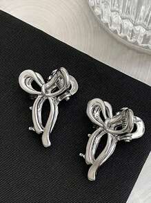 2个甜美可爱的金属蝴蝶结发夹，适合侧刘海和凌乱发型，情人节礼物，发饰，发夹，发卡，发饰，沙滩配饰，秋冬花朵发夹，度假装扮，女士情人节礼物 - 金色 - 查看 3