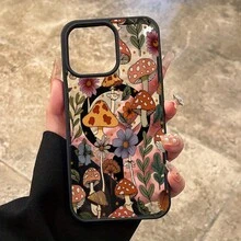 Forest Mushroom Magnetic Pattern Shockproof Silicone Non-Yellowing Transparent Protective Phone Case With Color Frame Gift For IPhone 17 Pro Max Air16 Pro Max 16e 15 Plus 14 13 12 11 XS Max XR X - 黑色 - 查看 30