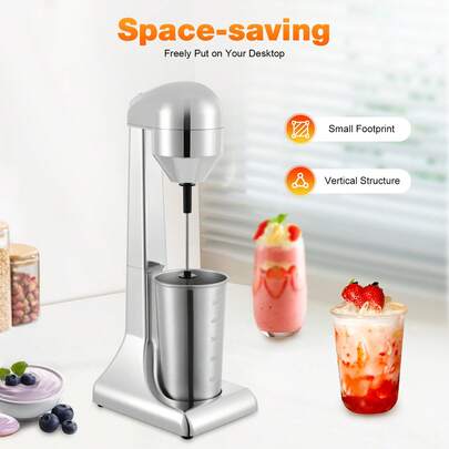 WANLECY Commercial Milkshake Machine Drink Mixer Milk Shaker Maker Smoothie Blender 100W