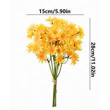 Artificial Plastic Flower Bouquet Eternal Realistic Faux Daisy Flowers With Long Stems For Home Kitchen Party Vase Decor