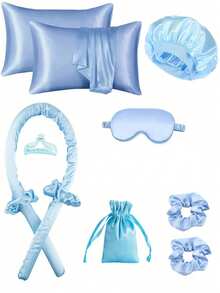 12 件睡眠发型工具套装、1 件卷发器、1 件丝绸枕套(适用于头发和皮肤)大号套装、丝绸无热卷发套装、过夜卷发器、1 件睡眠柔软眼罩、1 件双头滚筒按摩器、1 件心形刮痧板、返校、旅行度假必需品、女士发饰、卷发器、卷发刷、滚筒、卷发产品、卷发器、卷发滚筒、卷发、卷发工具、卷发滚筒、卷发、无热卷发、无热卷发、卷发器、理发师、美发工具、美发产品、卷发器、理发配件、旅行、滚筒、美发用品、发饰、卷发产品、卷发器、卷发滚筒、美发设备、卷发、卷发工具、卷发滚筒、圣诞节、理发店、头发卷发器、理发配件、发饰、卷发器、美发、无热卷发、旅行必需品、发型、美发 - 藍色 - 查看 16