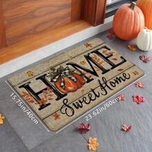 1 pieza Felpudo de entrada con estampado de calabaza de Acción de Gracias, alfombra suave antideslizante y absorbente lavable para cocina, decoración festiva y acogedora para el hogar, alfombra rectangular de pelo corto para sala de estar, dormitorio, cocina, lavandería, baño - Multicolor - Ver 9