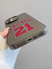 1pc Fashionable Basketball Number 21 Graphic Black Phone Case, IMD Crafted, Compatible With IPhone 17/17 Air/17 Pro/17 Pro Max, 16/16 Plus/16 Pro/16 Pro Max, 15/15 Plus/15 Pro/15 Pro Max, 14/14 Plus/14 Pro/14 Pro Max, 13 Mini/13/13 Pro/13 Pro Max, 12 Mini/12/12 Pro/12 Pro Max, 11/11 Pro Max, X/XS/XR/XS Max, 8, 7 Plus, Shockproof Transparent Soft Back, Great Gift For Classmates