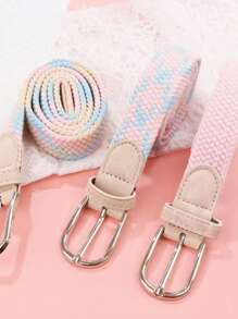 弹力编织腰带，时尚韩版，男女通用，适合学生和多功能装饰秋季，秋季，万圣节 - 編織多巴胺腰帶 - 查看 7