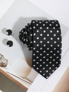 1 件/2 件/3 件男士时尚百搭波尔卡圆点图案领带（领带和口袋巾/领带和袖扣/口袋巾和袖扣套装），适合商务、宴会、派对搭配 - 彩色 - 查看 4