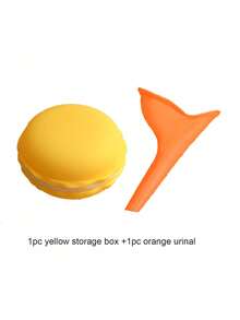 2件套 - 1个便携式硅胶小便漏斗 + 1个收纳盒，小巧可折叠设计，带便携包 - 可重复使用的女性站立式小便器，适合旅行、露营、徒步旅行，卫生用品