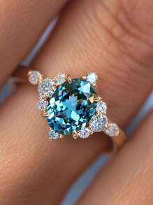 خاتم من الزركونيا المكعبة أنيق، يرمز للحب الأبدي. هدية مثالية لعيد الميلاد والعيد والذكرى السنوية