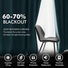 2 Panels Blackout Curtains Solid Soft Grommet Mustard Yellow Thermal Insulated Soundproof Room Darkening Curtains/Drapes/Panels Fall Living Room Bedroom 52 X 90 Inch - 藍綠色 - 查看 5