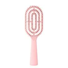 MINISO Pink Mini Portable Vertical Bone Comb With Cleaning Brush, Portable And Easy To Carry, Easily Manage Your Hair And Keep Your Hairstyle Anytime, Anywhere (1 PC) - Pink - View 9