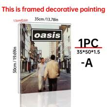 1pc Canvas Wall Art Poster Inspired By The Oasis Album, Features Bright Colors Like Sky Blue, Ginger Yellow, Mixed Shades, White, Pink, And Black. It'S An Decor Piece Perfect For Music Lovers In Living Rooms And Bedrooms.Canvas Wall Art,Posters For Room,Home Decor,Room Decor Aesthetic,Room Decoration Stuff.Optional Frame - 1pc - View 12