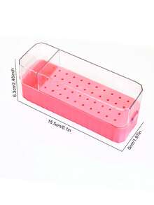 40孔镜面美甲钻头收纳盒，新款多色美甲钻头整理盒，带透明盖，桌面美甲钻头展示收纳盒 - 彩色 - 查看 9