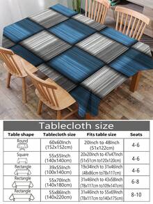 Toalha de mesa estampada com padrão geométrico, toalha de mesa moderna retangular/redonda de poliéster à prova d'água, toalha de mesa com impressão digital adequada para sala de estar, casa, jantar ao ar livre, mesa redonda pequena - Multicolorido - Ver 4
