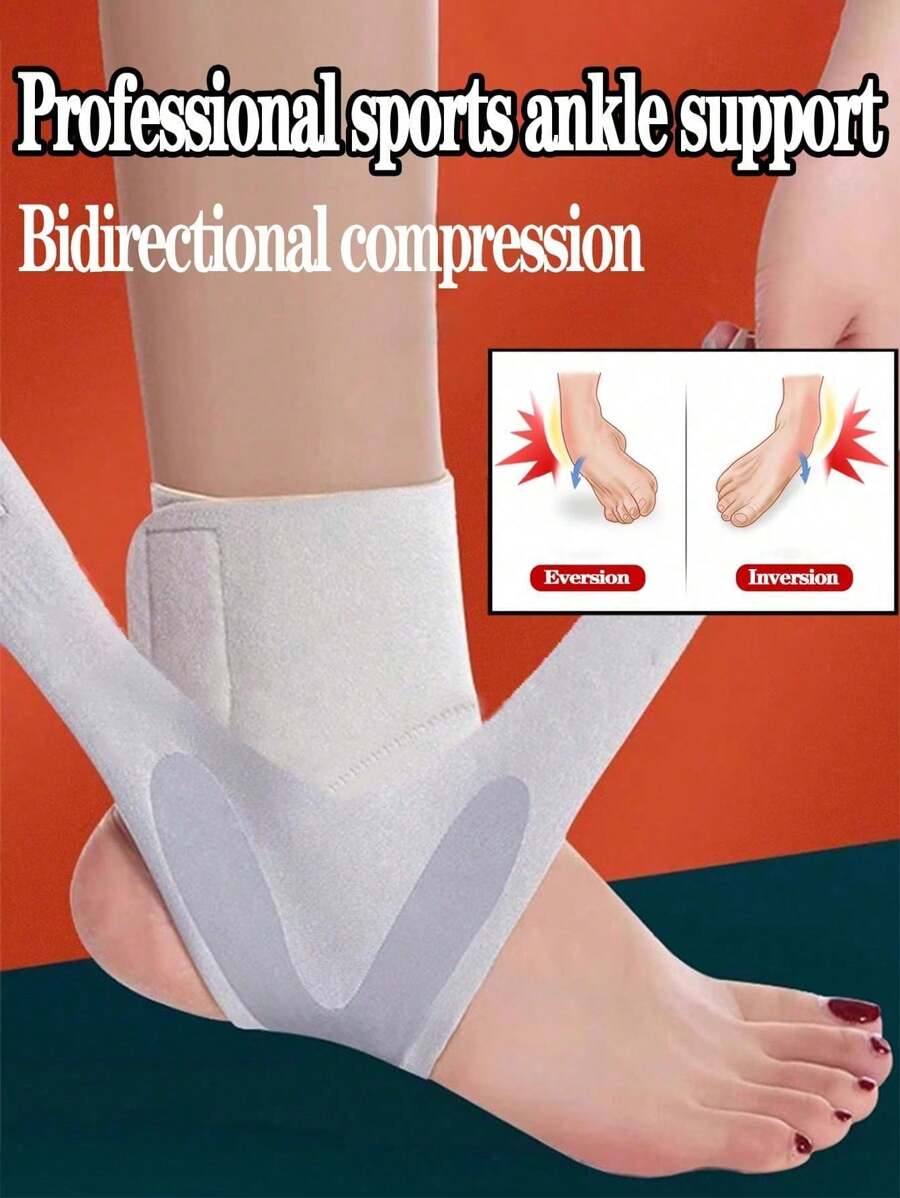 1 对透气可调节踝关节支撑支架，压缩踝关节保护器，用于运动踝关节保护，防止受伤，足部恢复，适用于跑步、散步、足部康复 - 彩色 - 查看 1
