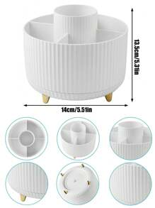 1 件 5 槽 360 度旋转笔筒收纳桶,办公桌笔筒,办公桌收纳盒及配件,桌面收纳文具用品收纳盒,可爱铅笔杯桶,适用于办公室、学校、家庭返校、返校、学校用品、铅笔盒、铅笔袋、书包 - 均碼 - 查看 4