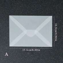 10个/批空白半透明信封，带贴纸，适用于邀请函、明信片、欧式礼盒留言卡信封、婚礼商务信函 - 無色 - 查看 10