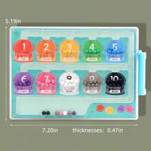 木制磁性颜色和数字迷宫玩具 - 计数和分类活动，磁珠迷宫玩具，彩色磁性数字，精细运动技能学习礼物（生日，圣诞节，万圣节），磁性拼图，开发游戏，早期教育互动游戏，光滑表面，学龄前活动 - 磁性顏色分類走珠 - 查看 5