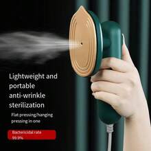 OBOVAY 1 Stück tragbares Handstreich-Bügeleisen - kompakt & tragbar, leistungsstarker Dampf, große Titanium-Bügelsohle, knitterfreies Bügeln, schnelles & gleichmäßiges Erhitzen, ideal für Zuhause, Reisen, Wäsche - EU-Stecker (220V/240V) - Keine Batterie erforderlich, stilvolles & robustes Design