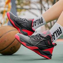 Men's Basketball Shoes, Anti-Slip Shock Absorbing Lace-Up Training Sneakers, Fashionable Comfortable Outdoor Casual Sports Running